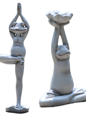 新品庭院a瑜伽青蛙摆件花园美式装饰会所阳台客栈摆设动物树脂烛