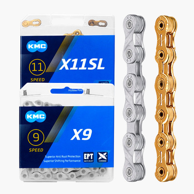 新品KMC链条登山车8 9 27单速10速30 24 11 P12速折叠车公路自行