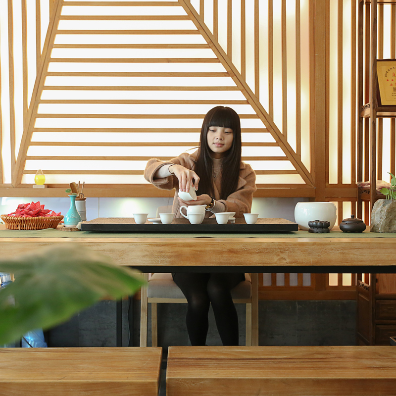 极速新中式茶桌椅组合实木茶室喝茶桌客K厅小茶台功夫茶几办公室