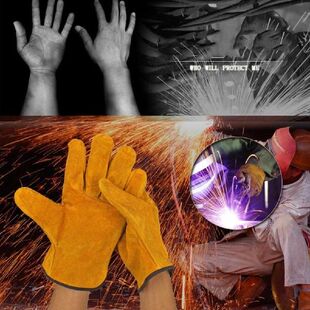 极速A Paire/Set Fireproof Durable Yellow Cow Leather Welder