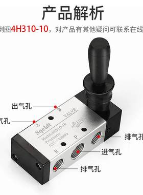 极速4H210-08气动开关手动阀4R210-08手拉阀手扳阀手转T阀HV-02/0