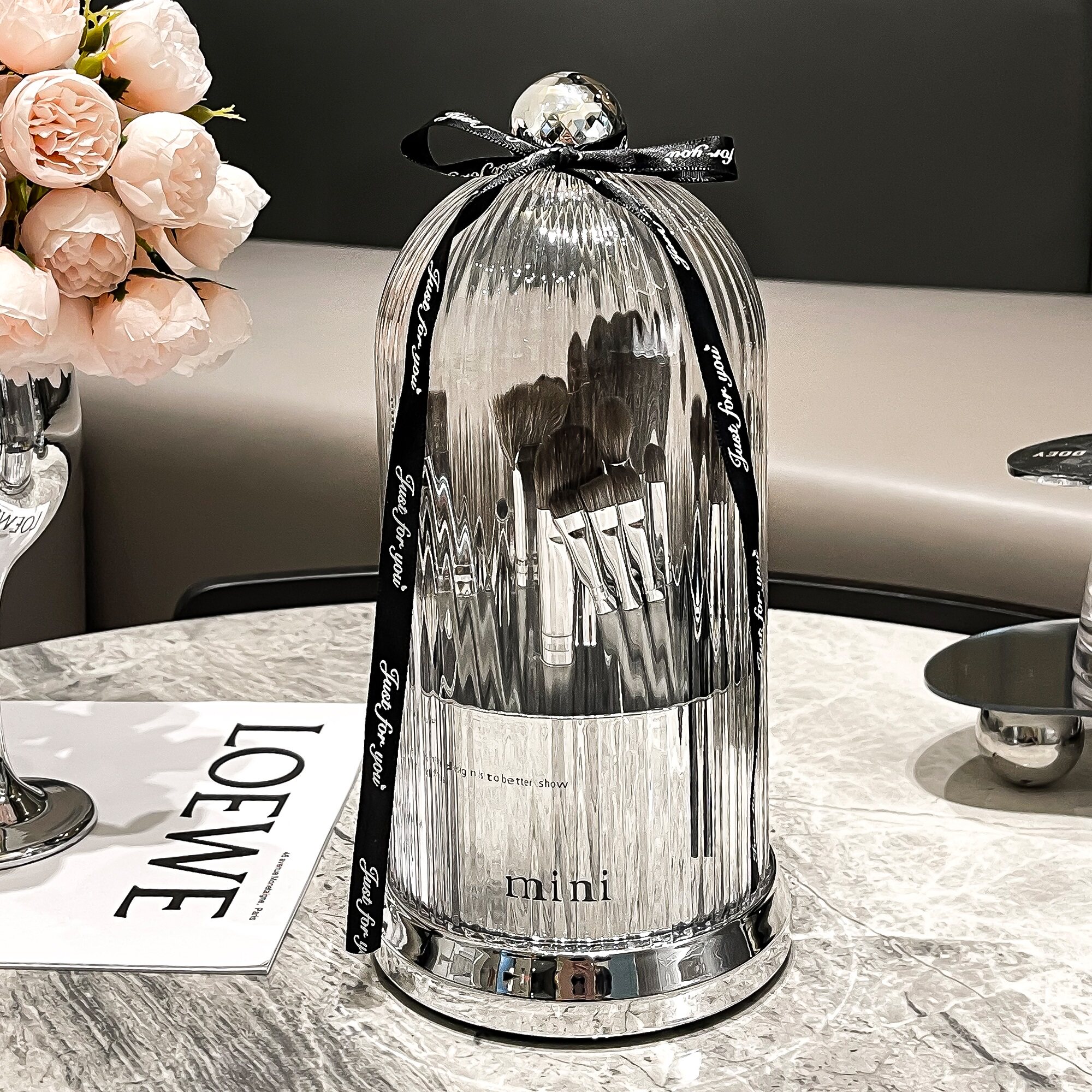 极速化妆刷d收纳筒旋转防尘带盖化妆品收纳盒散粉眉笔眼影刷子桶