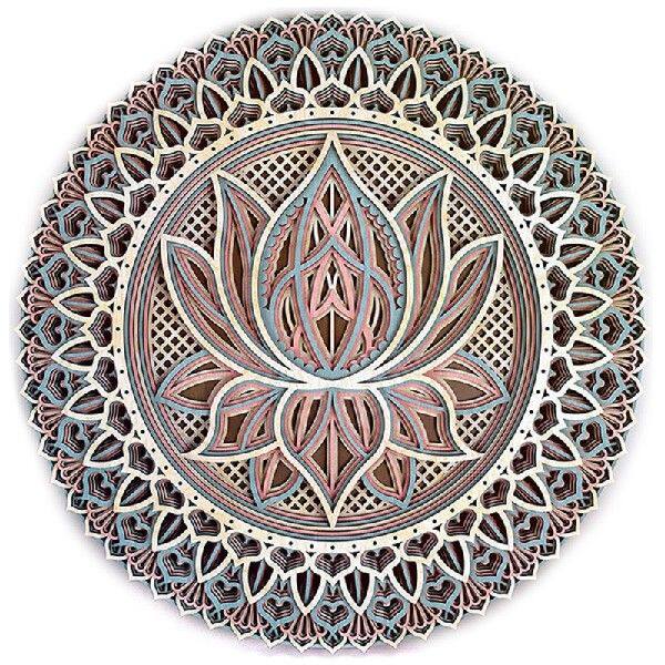 极速Boho Metal Lotus Flower Mandala Wall Art Decor WroZught