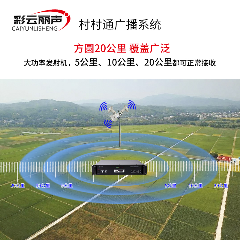 速发大功率发射机远程接收无线对讲扩音乡村喇叭号角功放村村通广