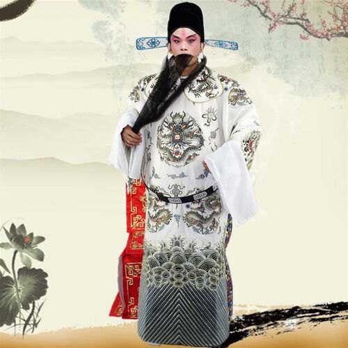 新品新款戏曲古装朱o痕记蟒周瑜刘备杨延昭官帽纱帽白色团龙蟒