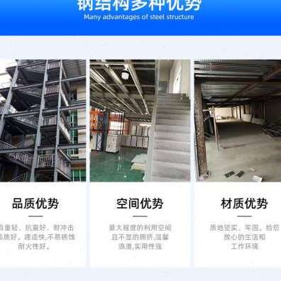 新品结构楼板搭建钢楼复q式钢层公钢F工字焊N槽二方寓阁接平台楼o