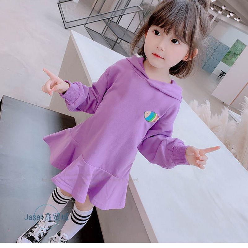 极速童装女童洋装2023t新款春款女宝宝网红卡通卫衣小公主春季裙