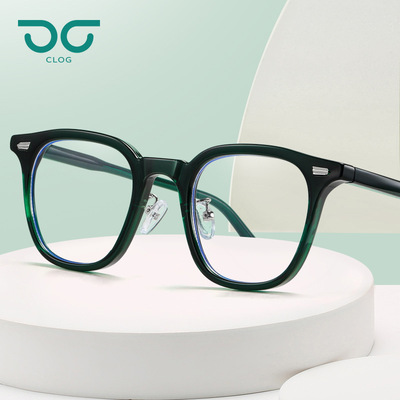 新款潮流平光镜TR方框眼镜小框眼镜架防蓝光眼镜镜腿插针可配近视