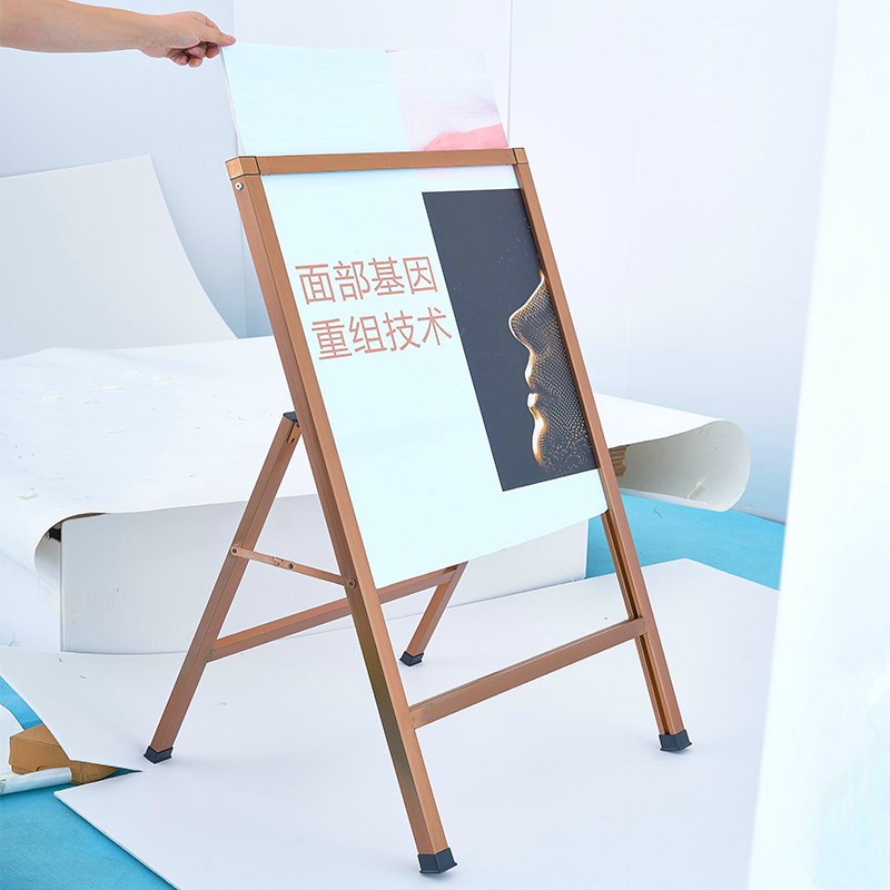 商场水牌展示g牌立式不锈钢海报架kt板展示架展架落地式立牌X展架