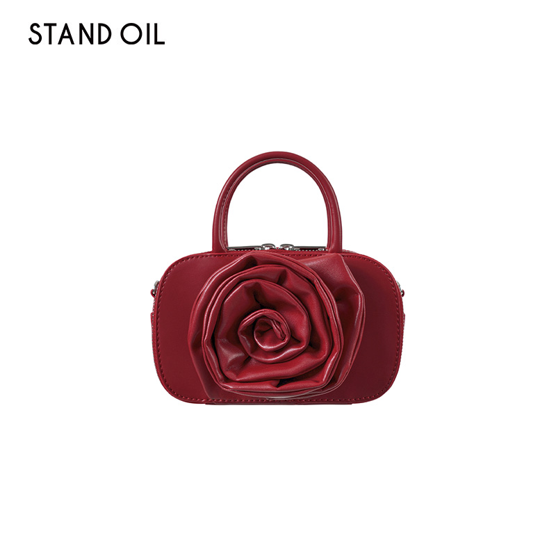 韩国Standoil玫瑰方块包24夏季新款斜挎包小众手提包女