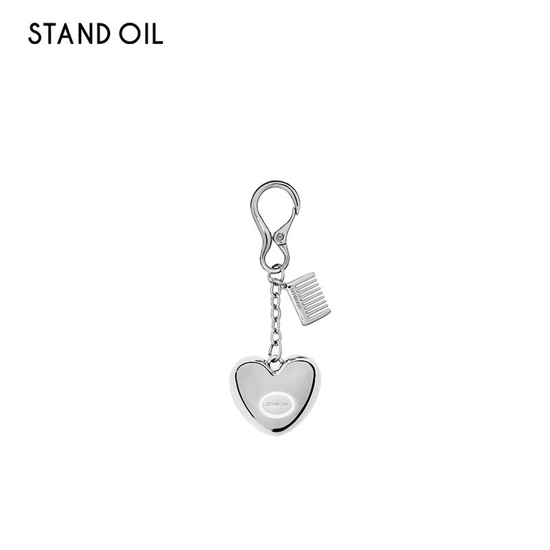 赵昭仪同款挂件韩国standoil银色心形挂件简约百搭高级配饰新款