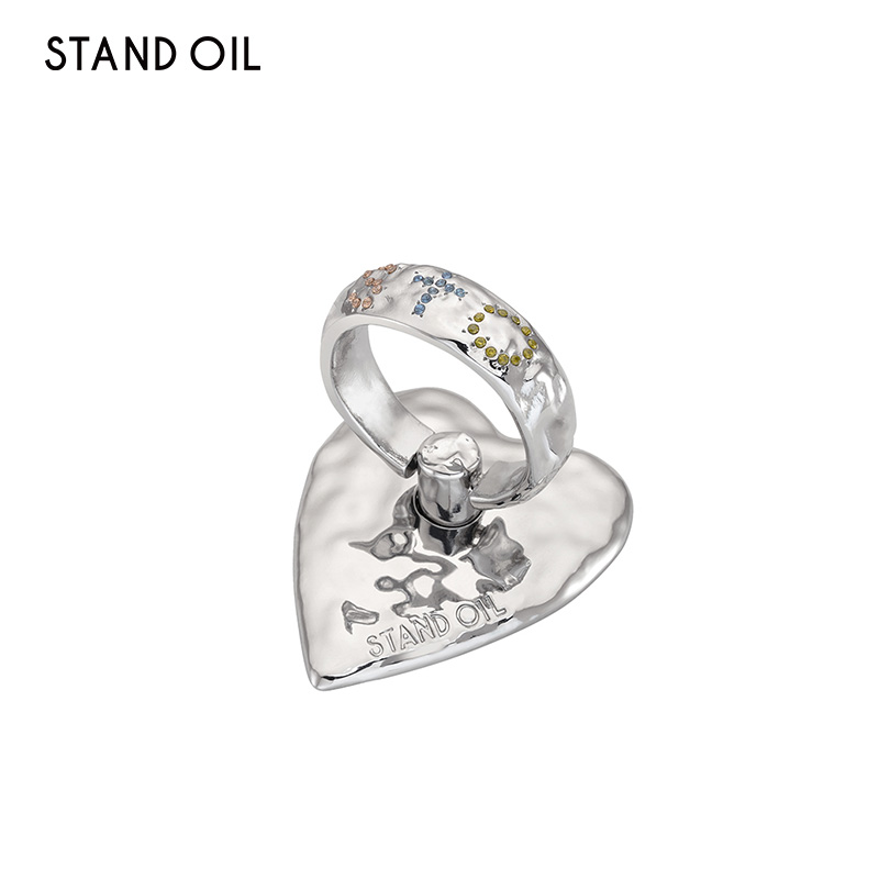 韩国standoil心形首字母指环扣便携多功能手机支架支撑架女男款