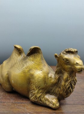 新品古玩铜器收藏黄铜骆驼笔架 笔搁 摆件家居T办公室装饰礼品