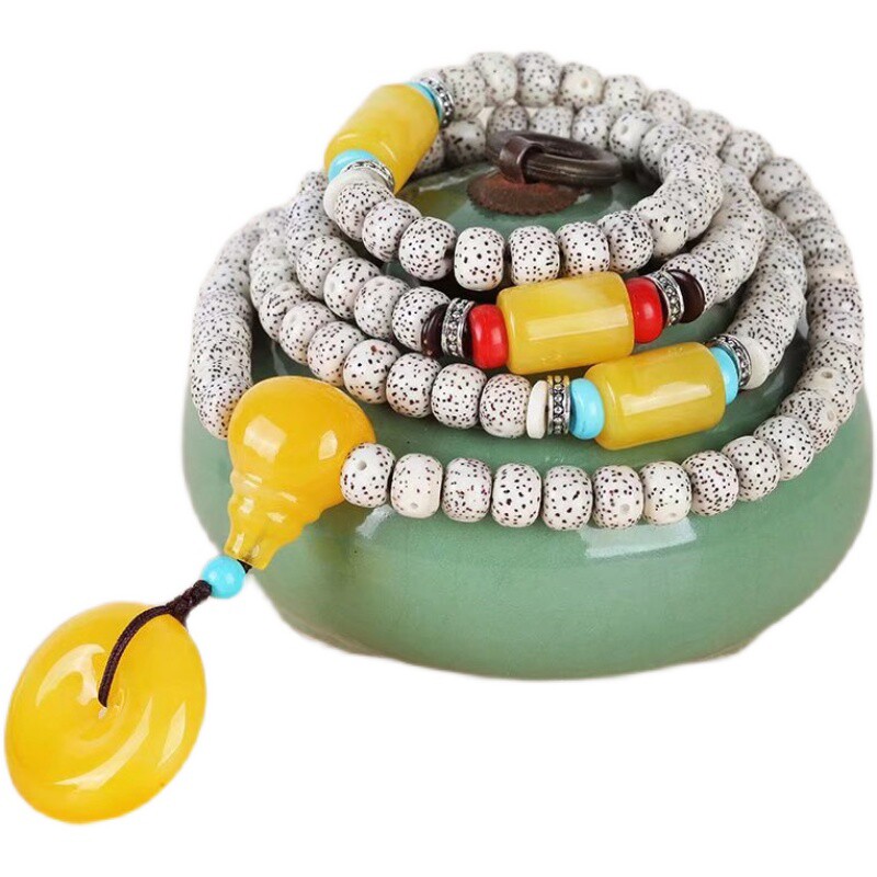 极速寿山石金刚星月菩提手串108颗配饰套M餐配件成品套装男女蜜蜡