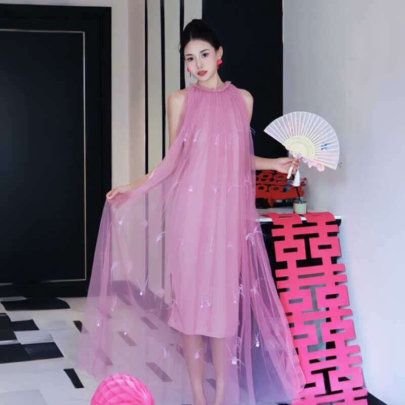 新品新中式晨袍女新l娘敬酒服订婚礼服2025新款薄纱粉色挂脖仙气