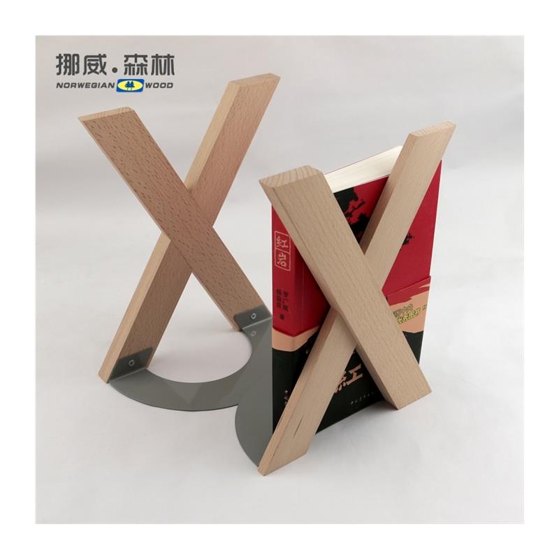 极速X形实木书j立架创意大号书立架档书挡板书靠北欧复古木质桌夹