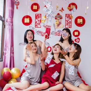 极速伴娘c拍照喷钱枪结婚接亲钞票枪游戏婚礼道具筷子夹钱机堵门