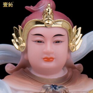 新品 伽蓝韦陀菩萨像寺庙左右护法神关公韦驮佛像家用 汉白玉摆件h