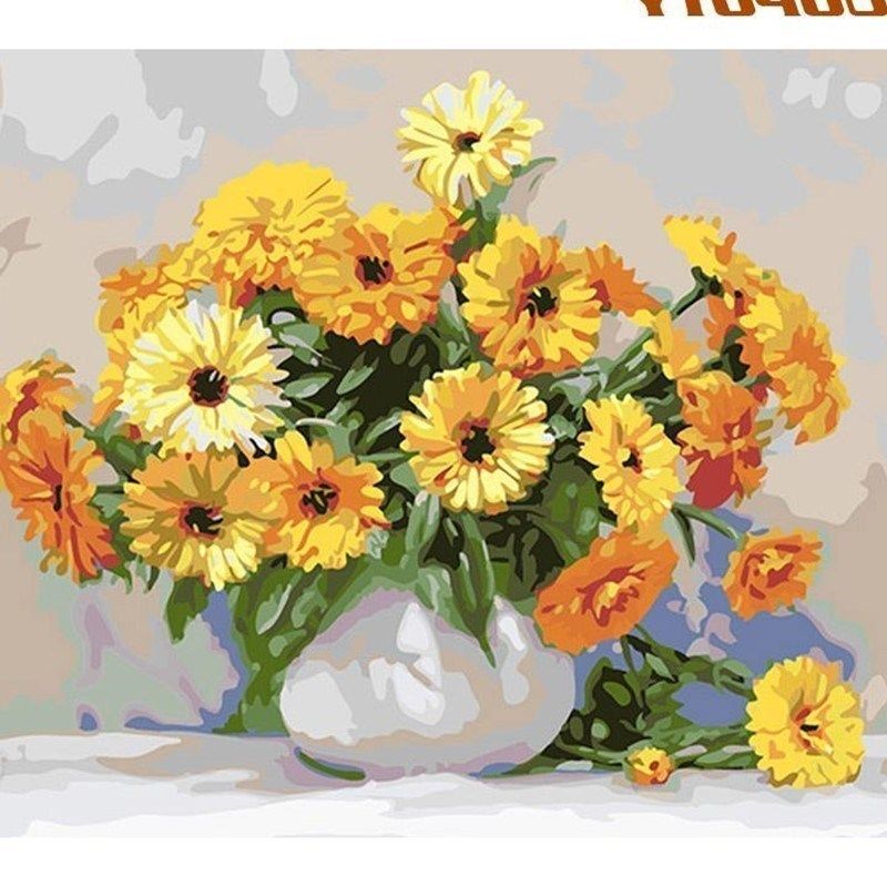极速HOT Frameless Picture Flowers DIY PJainting By Numbers M