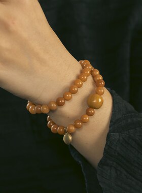 新品非鱼之家复古民族风菩提w根手串 个性百搭双层手链男女款珠子