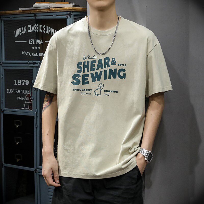 极速美式新款潮牌纯棉短袖t恤男宽松大码夏季重磅男士半袖.ins休