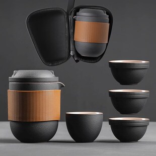 极速旅行茶具套装便携式户外随身收纳包快客杯高端V陶瓷功夫茶具