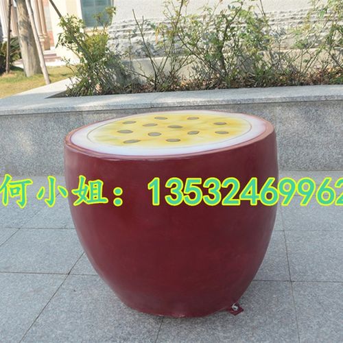 极速大型玻璃纤维百香果坐凳雕塑B创意西瓜造型座椅摆件水果休闲