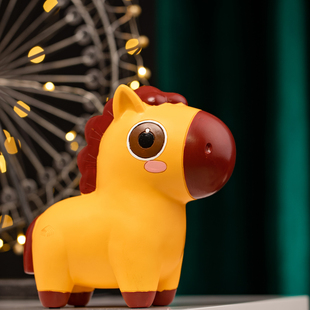 速发草原蒙古马柠檬黄咖啡色的礼物文创小学童年小马摆件家居装饰