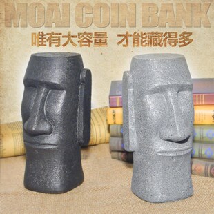极速moai gcoin bank出口复活岛石人像存钱罐创意家居摆件复活岛