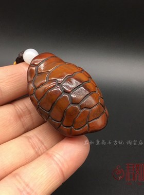 新品古玩收藏牛角角o雕乌龟壳挂件富甲天下牦牛角手把件仿古防老