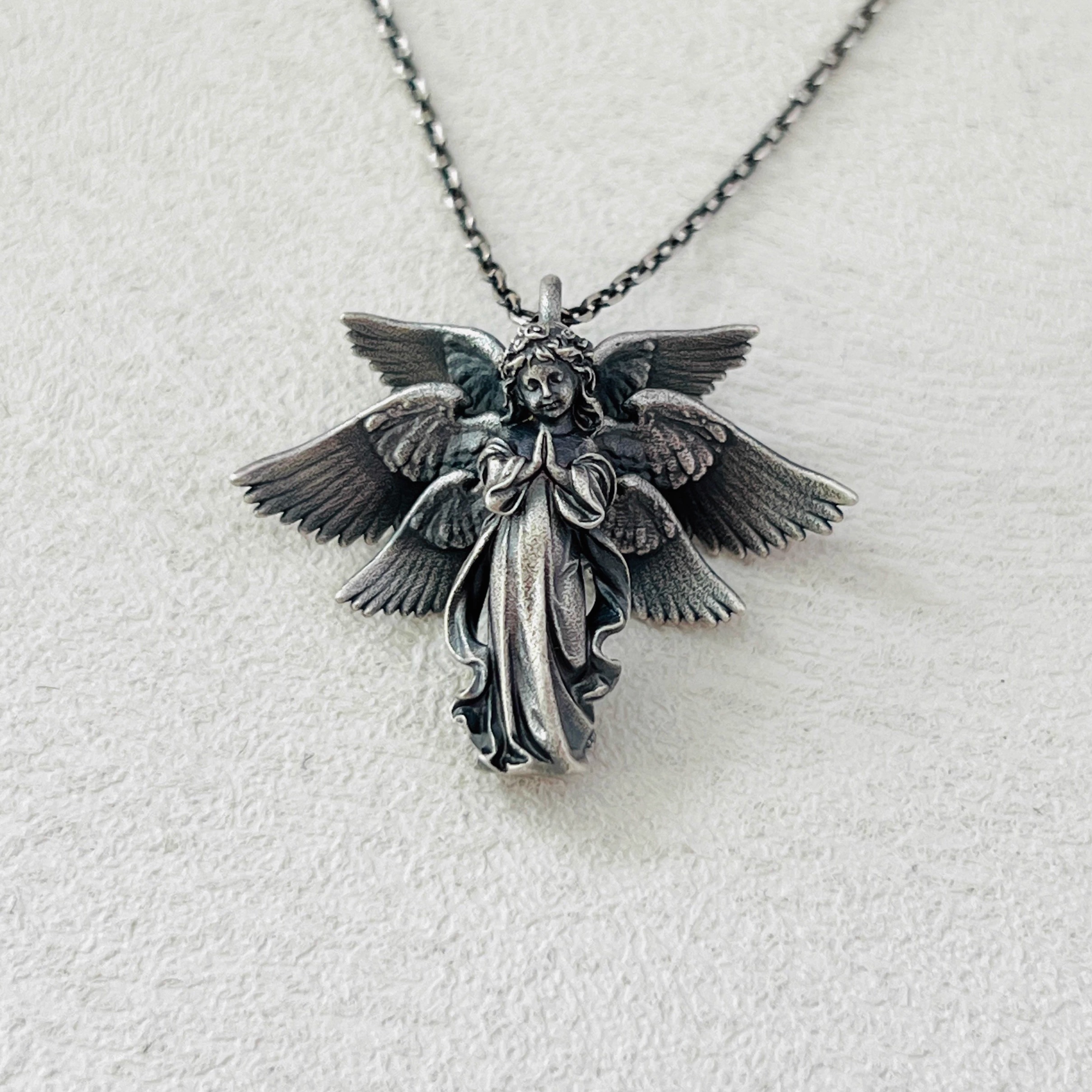 千淬原创六翼天使925银情侣吊坠