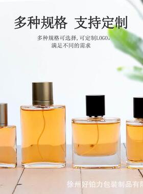 士0QMS厚底扁装圆玻璃香水50ml6ml化妆水香氛分喷细雾雾空子