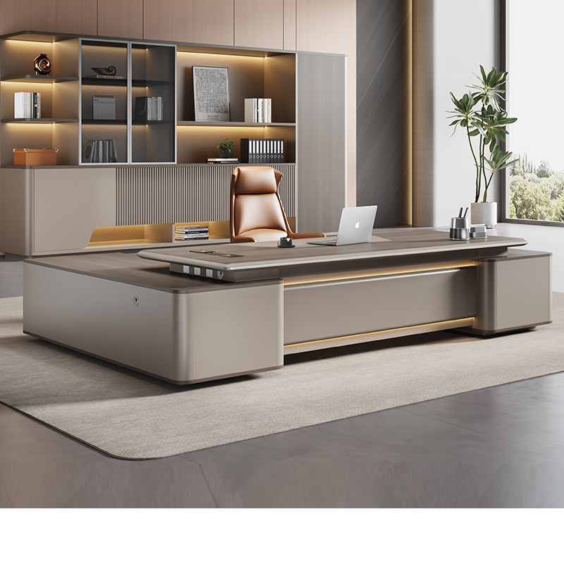 老板办公桌简约现代桌椅组合轻奢董事长办公室总裁大班台经理室桌