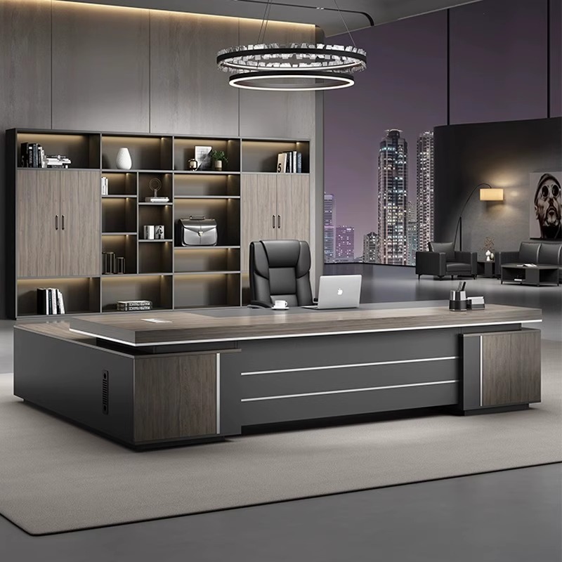简约现代老板办公桌总裁桌时尚大气经理主管桌单人桌椅组合大班台