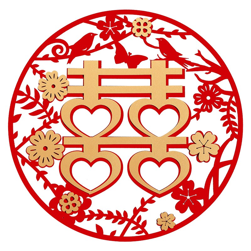 速发用字贴婚结大门门贴婚礼方布置窗花新婚房装饰套装婚庆喜品