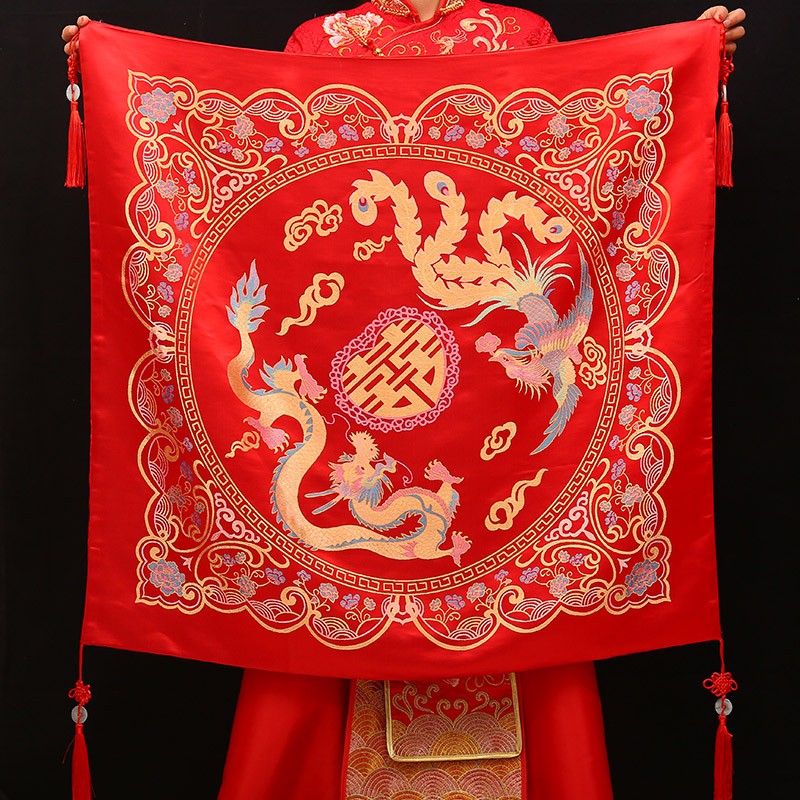 速发思泽包皮皮结婚婚庆用盆大全新娘陪嫁婚礼包袱袱双层红喜品包