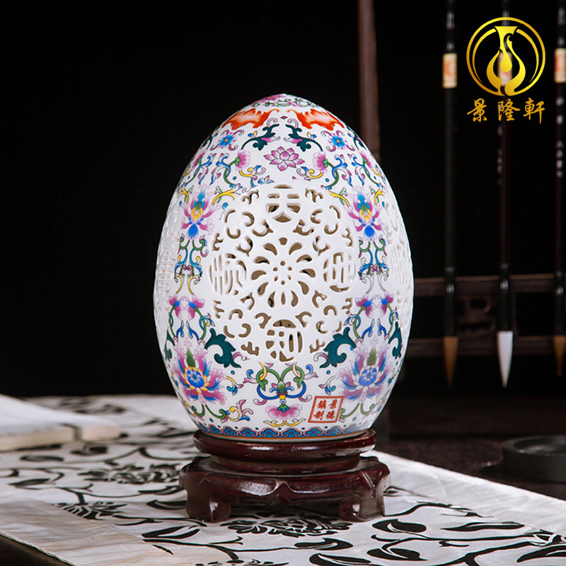 速发厅德镇陶瓷器花瓶摆件镂空瓷古典客景酒柜工艺装家居品饰品