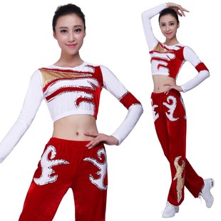 速发健美操服装套装秋冬演出服男艺术装操服体比赛演表服装