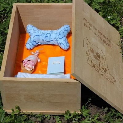 速发猫安葬型棺材盒实木殡大棺木咪乐窝棺盒土葬木箱