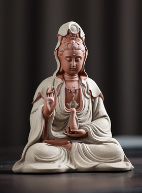 速发中式禅意佛像摆件陶瓷观音厅萨工艺品客供家用菩奉观世音