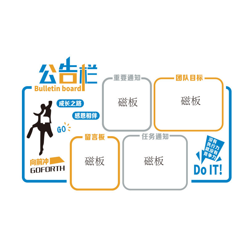 速发企业文化公告栏磁吸办公室墙面装饰司背景优秀员工风采展示白