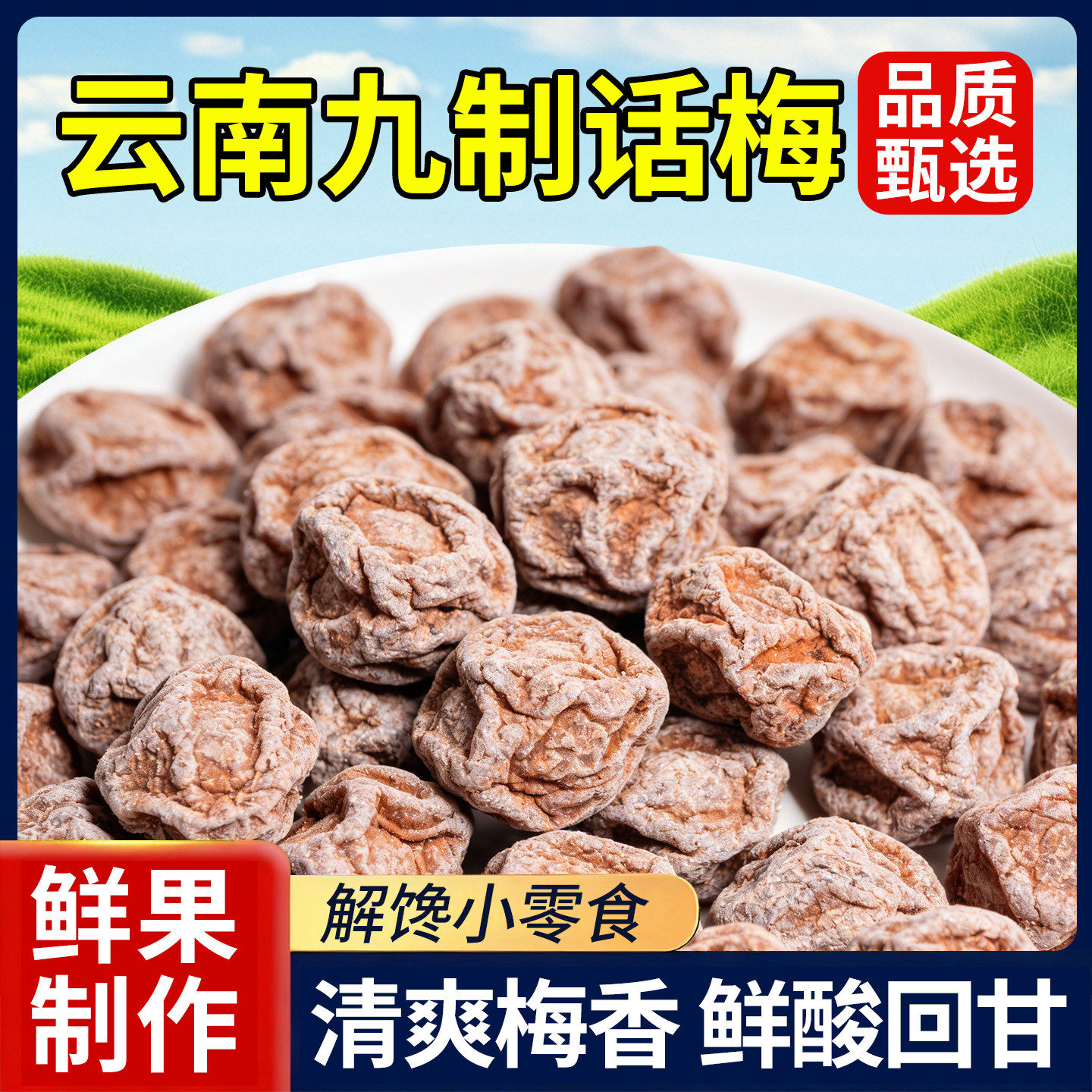 云南九制话梅干袋装咸酸泡水喝梅子孕妇休闲零食果干果脯蜜饯梅肉