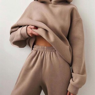 Plus Asutumn Tracksuit Sweatshirts Two Fleece 极速Womens