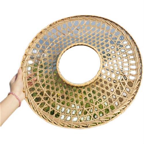 极速古风黑红色影视拍摄道具帽y子竹编空心斗笠帽儿童舞蹈表演镂