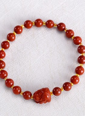 极速貔貅手链男女款红绳手链南红B玛瑙女士简约皮丘手串情侣生日