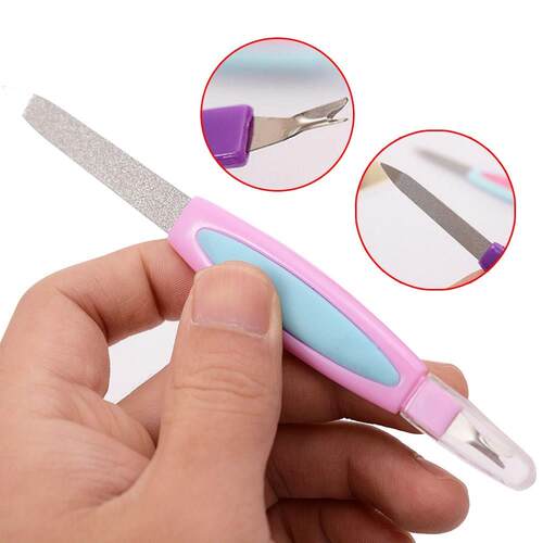 极速1pc cmulti-function metal nail file cuticle remover trim