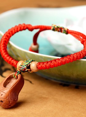 极速桃核手串桃胡桃木婴儿童宝宝桃子核男女N兔虎龙本命年生肖红