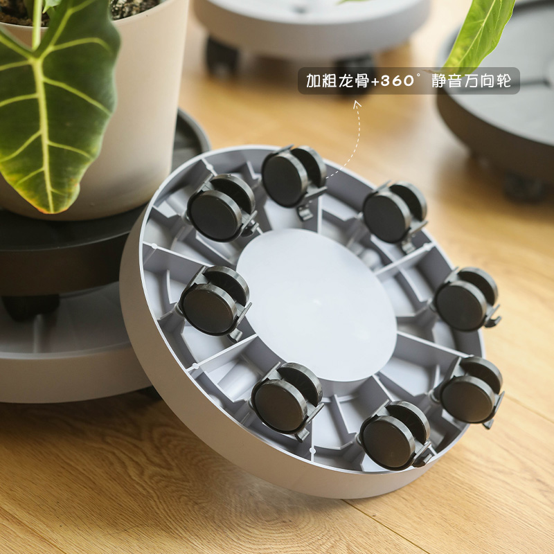 极速自吸水带煞车万向轮移动花盆C托盘接水盘塑料带轮底座滚轮种
