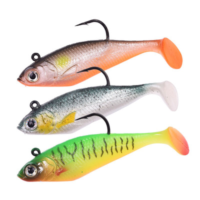 极速1PCS Silicone Sooft Bait 75mm/9.5g Swim Tail Jigging Wob