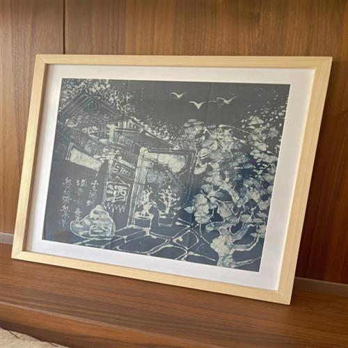 极速实木相框1000k片拼图圆形4开定制钻石装裱A3海报30寸75*507